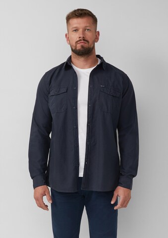 s.Oliver Regular fit Button Up Shirt in Blue: front