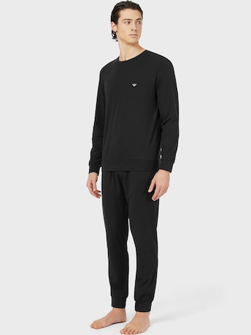 Emporio Armani Long Pajamas in Black: front