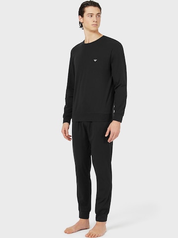 Pyjama long Emporio Armani en noir : devant