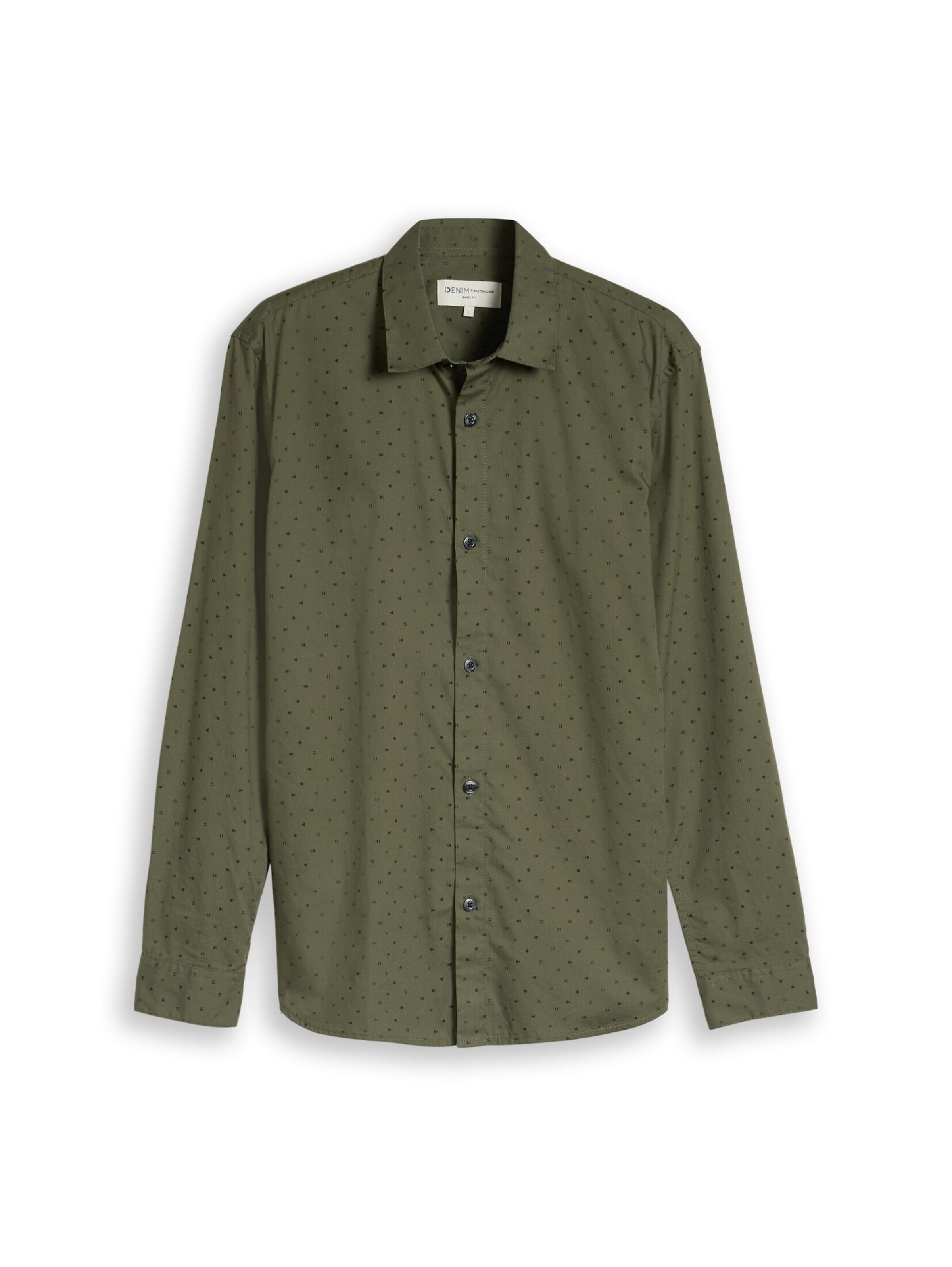 Coupe regular Chemise TOM TAILOR DENIM en vert : devant