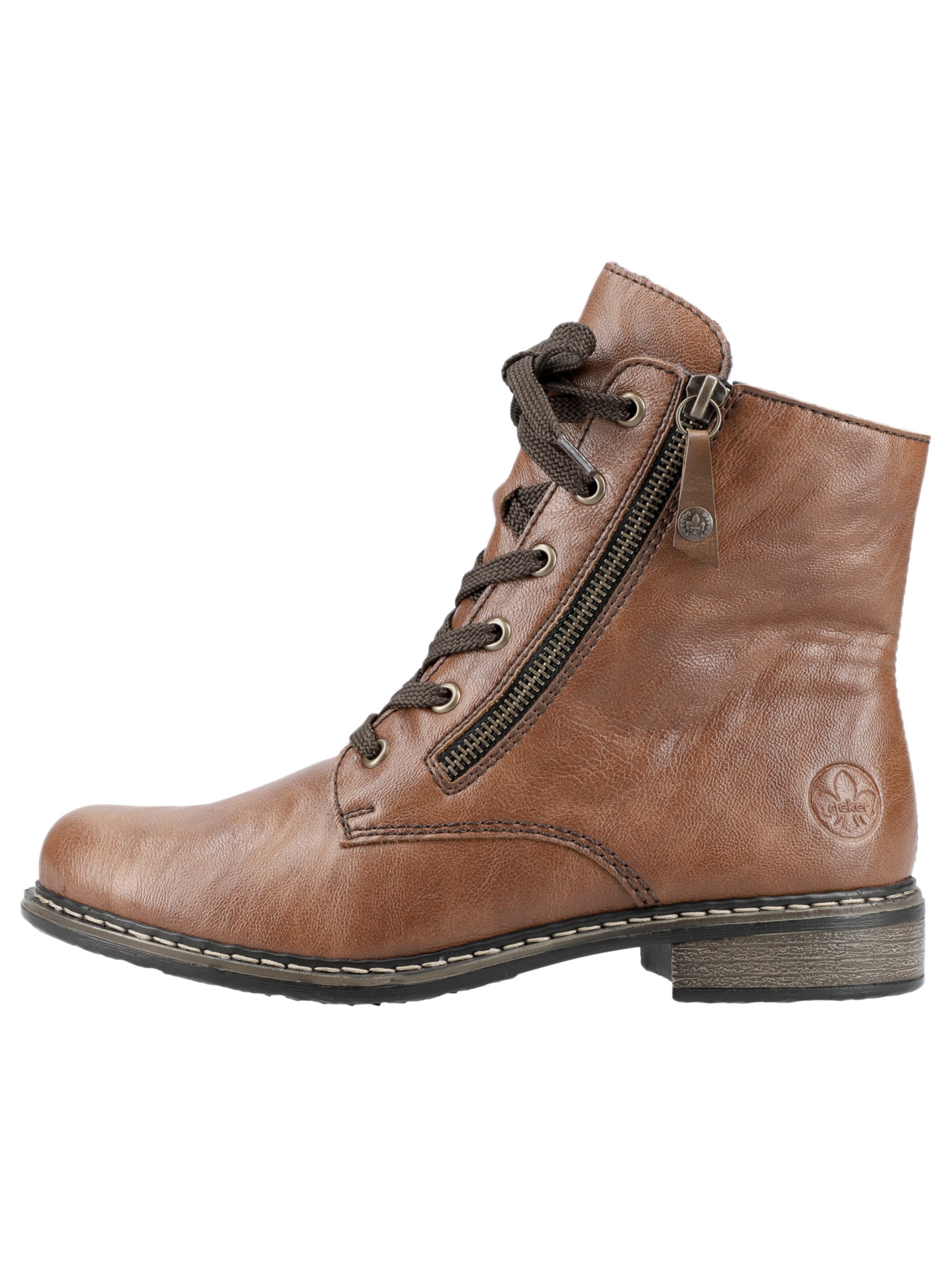 Rieker Lace-Up Ankle Boots in Brown