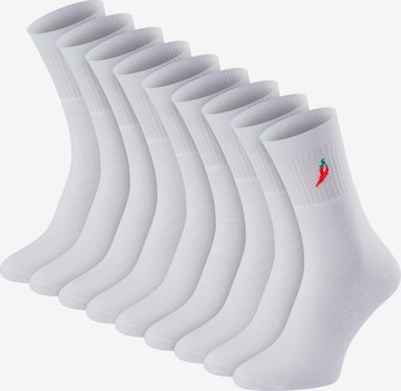 Chili Lifestyle Athletic Socks ' Sport ' in White: front