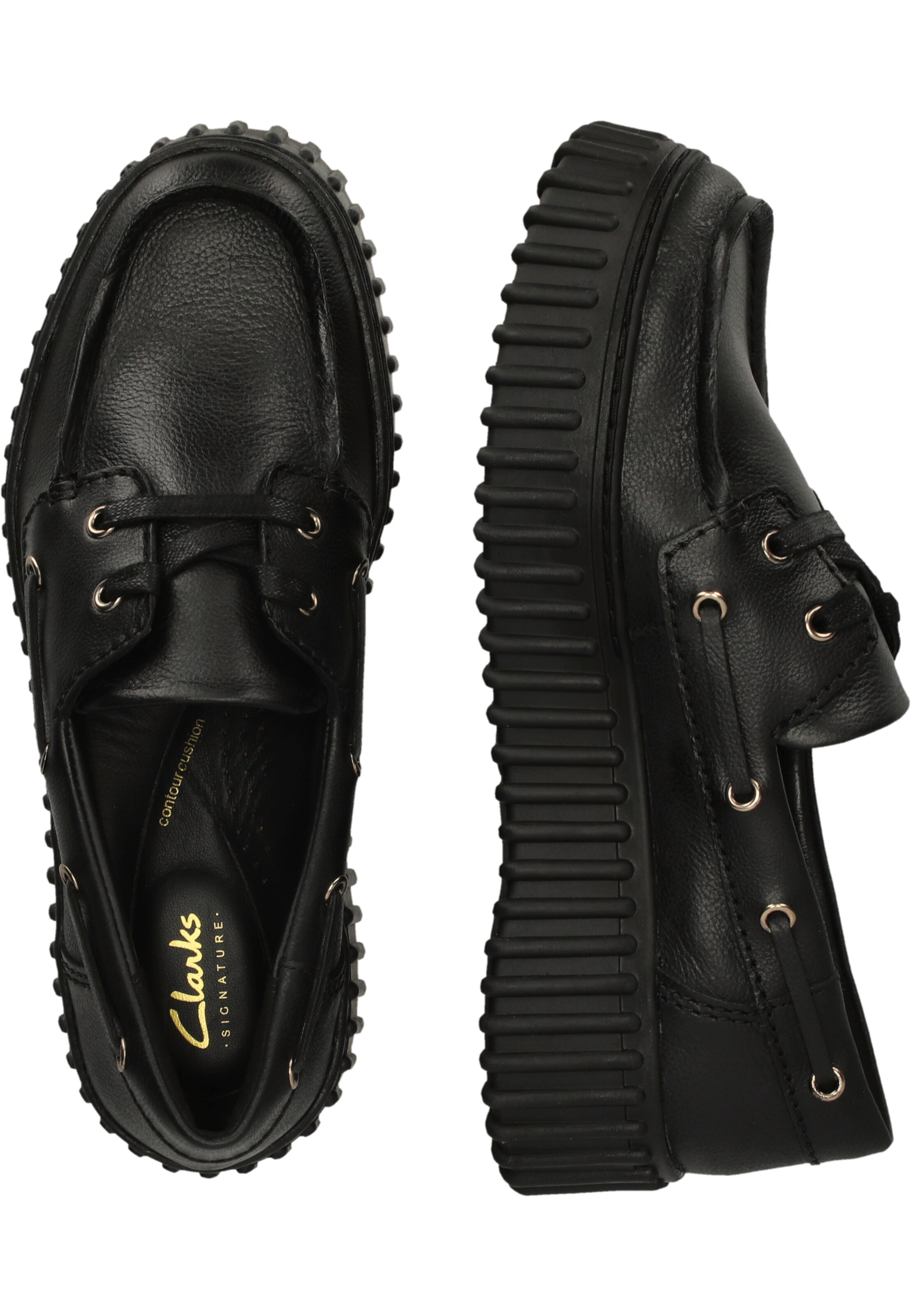 CLARKS Mocassins 'Torhill Boat' in Zwart