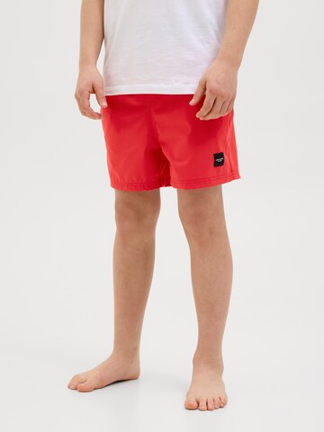 Jack & Jones Junior Kratke kopalne hlače 'JPSTMaui' | rdeča barva: sprednja stran