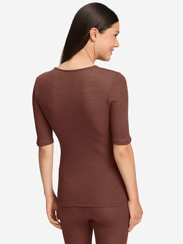 Hanro Shirt ' Woolen Lace ' in Bruin