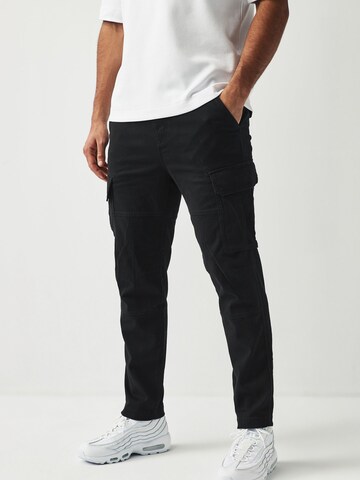 Next Slim fit Cargo trousers in Black: front