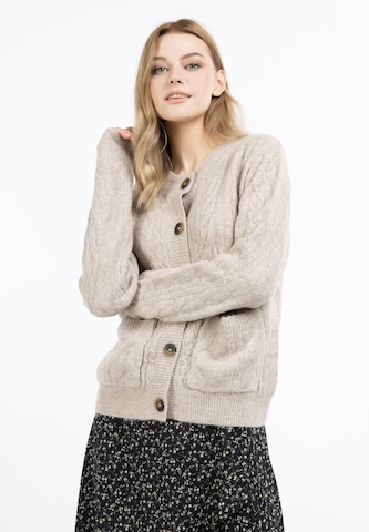 Cardigan 'Zitha' DreiMaster Vintage en beige : devant