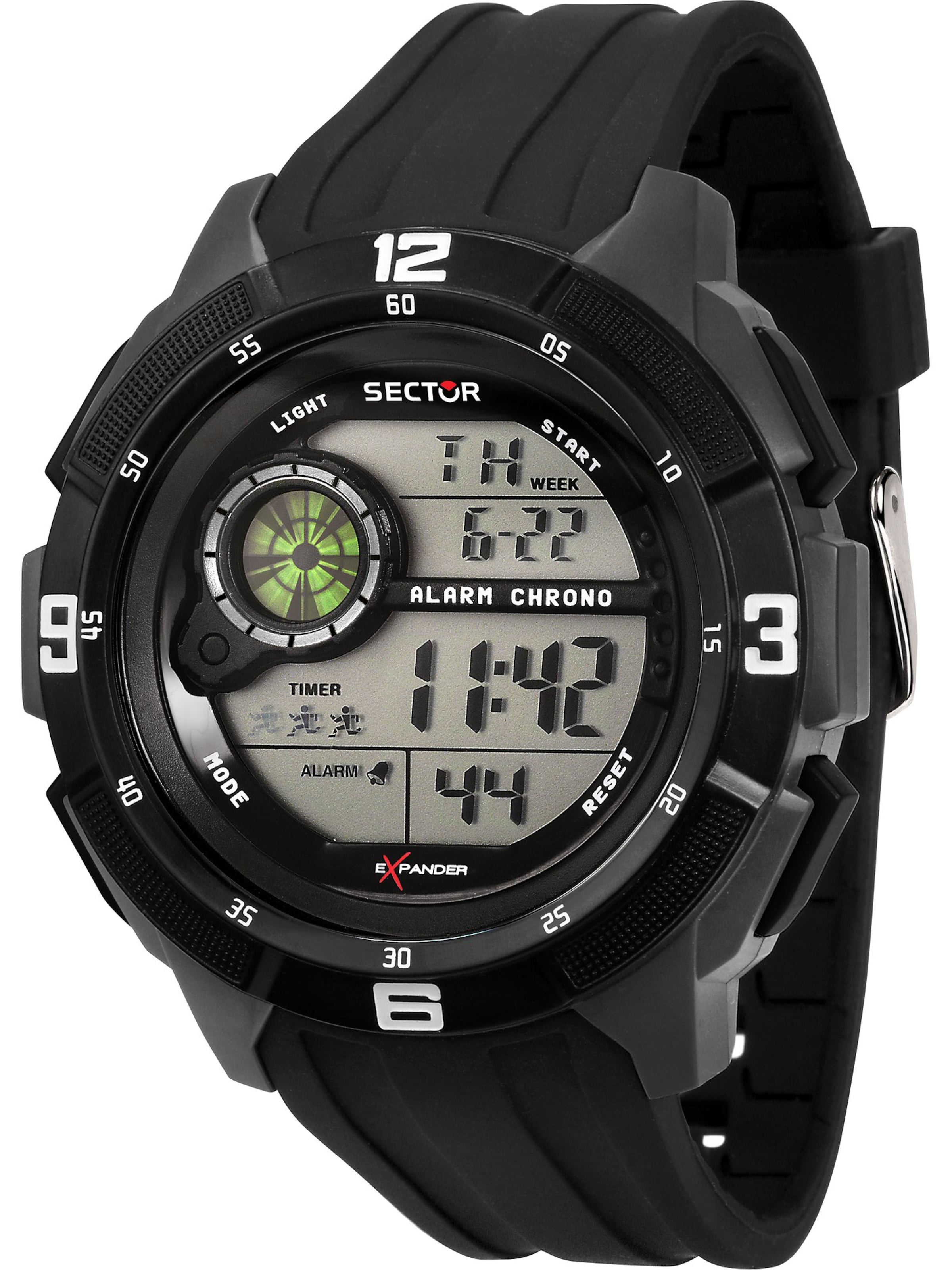 SECTOR Uhr in Schwarz: Vorderseite