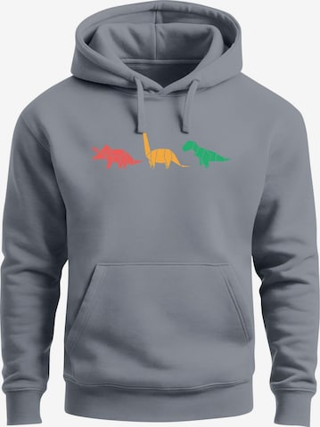 Neverless Sweatshirt 'Geometric Dino' in Grau: Vorderseite