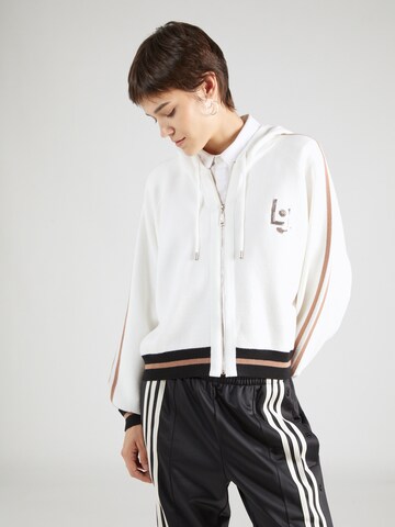Liu Jo Zip-Up Hoodie in White: front