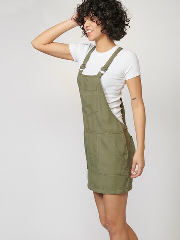 KOROSHI Dungaree skirt in Green