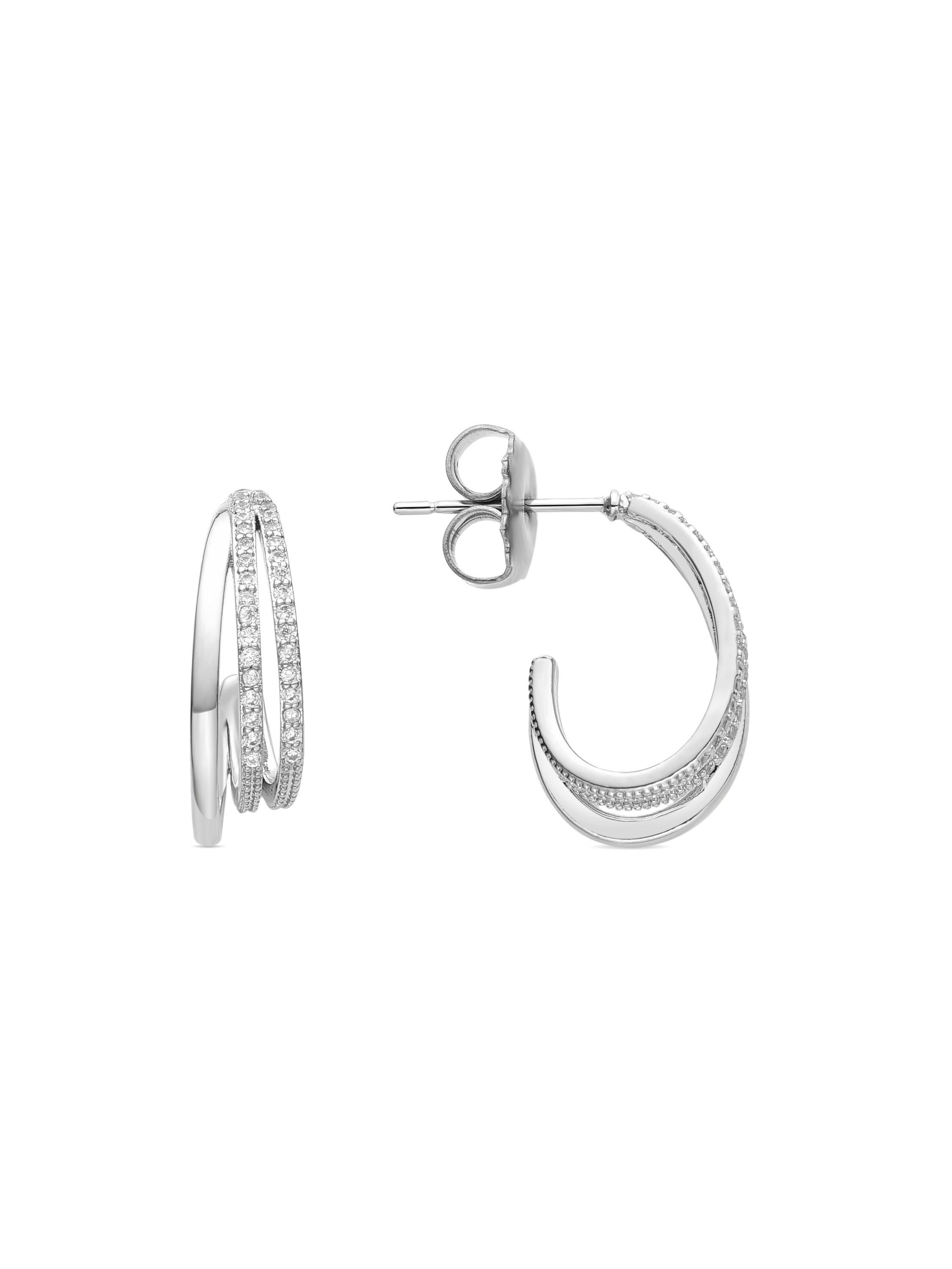 Boucles d'oreilles 'Taiky' Luxenter en argent : devant