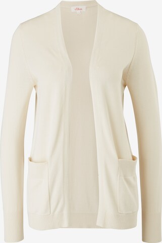 s.Oliver Gebreid vest in Beige: voorkant