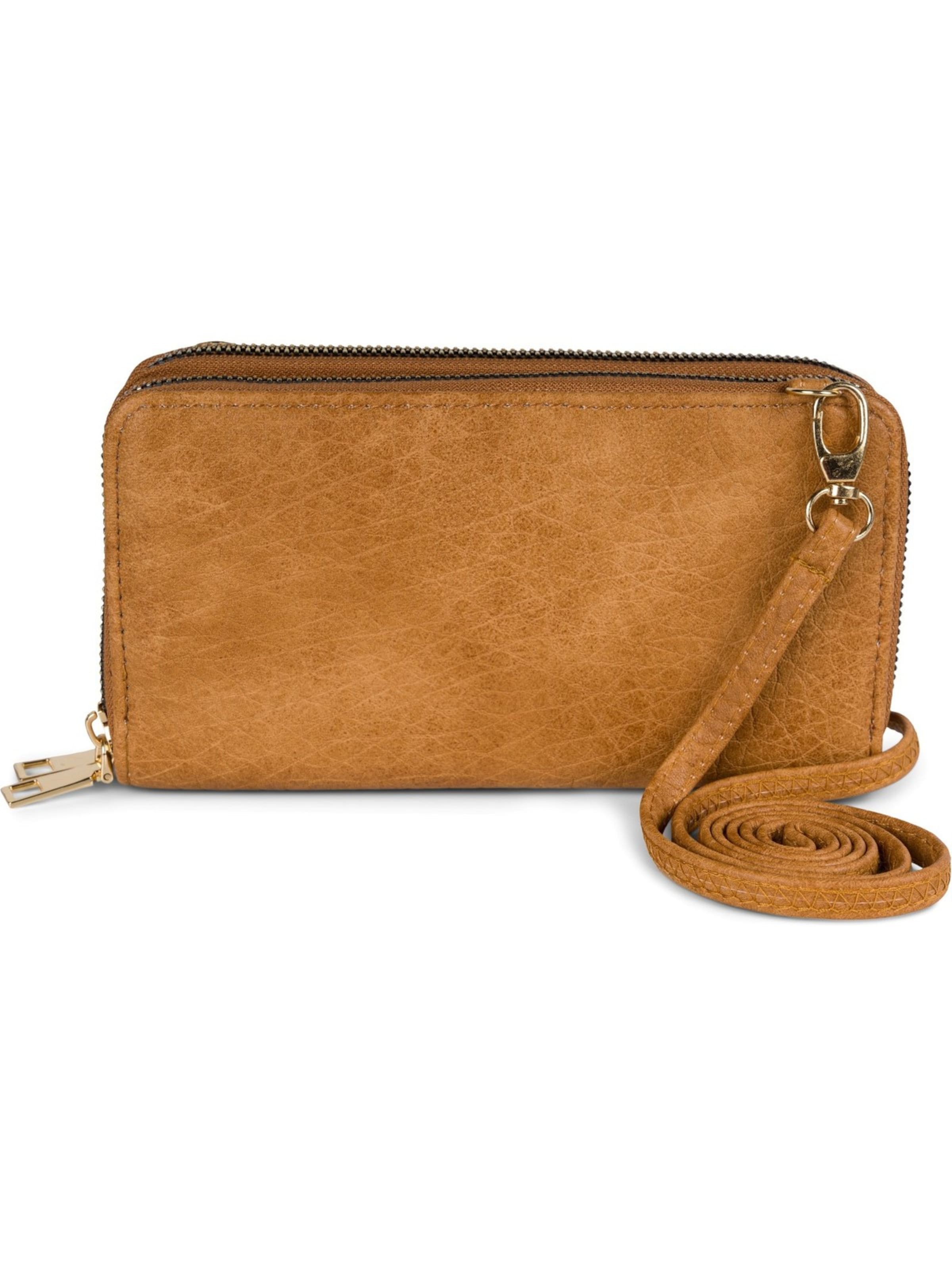 styleBREAKER Crossbody Bag '2 in 1 Umhängetasche - Geldbörse' in Brown: front