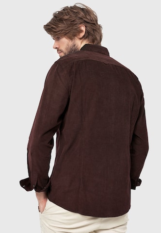 INDICODE JEANS Regular fit Button Up Shirt 'Ryan' in Brown