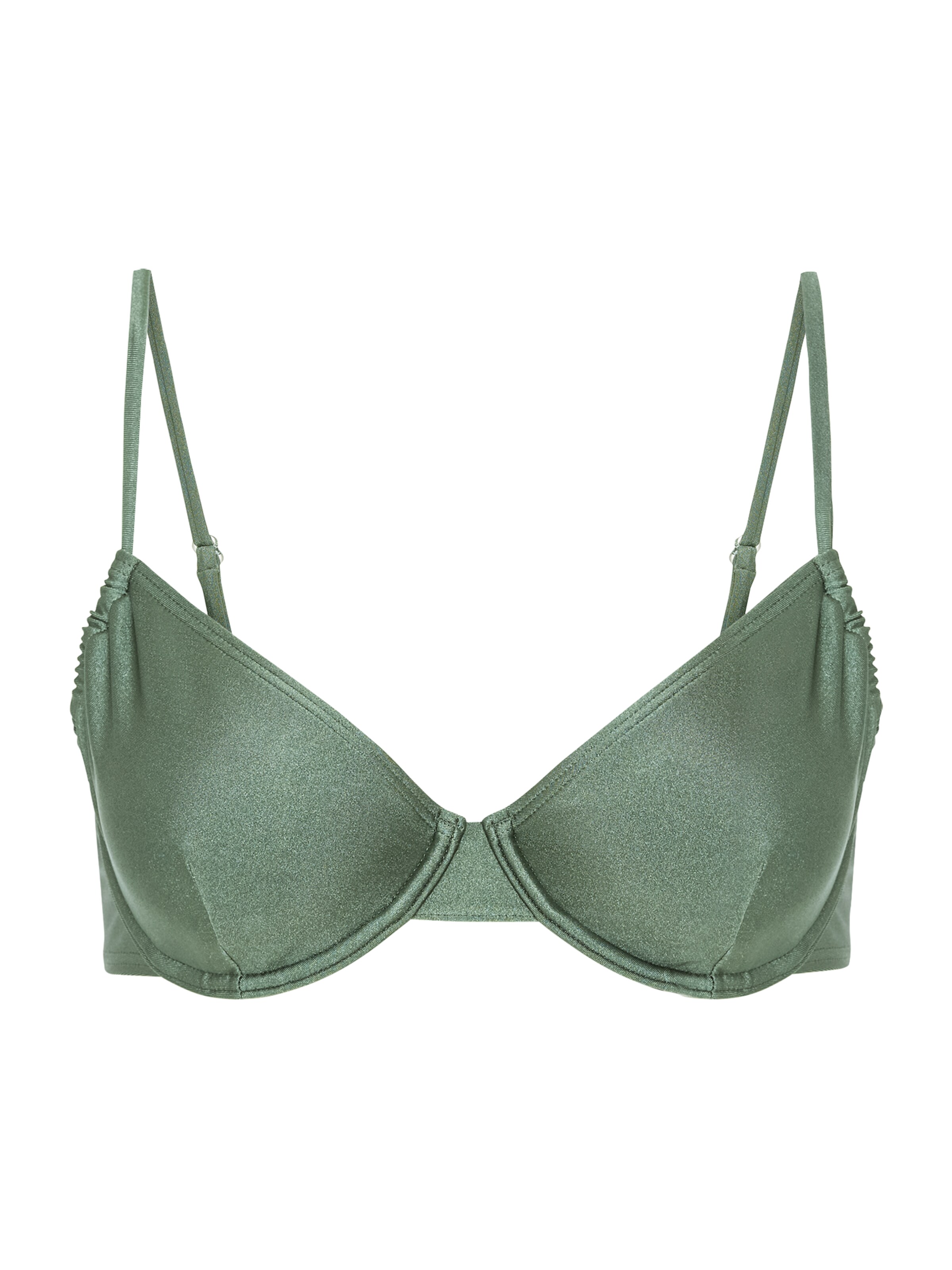 LSCN by LASCANA T-shirt сутиен Горнище на бански 'Nele' в зелено: отпред