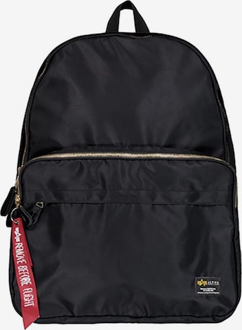 ALPHA INDUSTRIES Rugzak 'Crew' in Zwart: voorkant