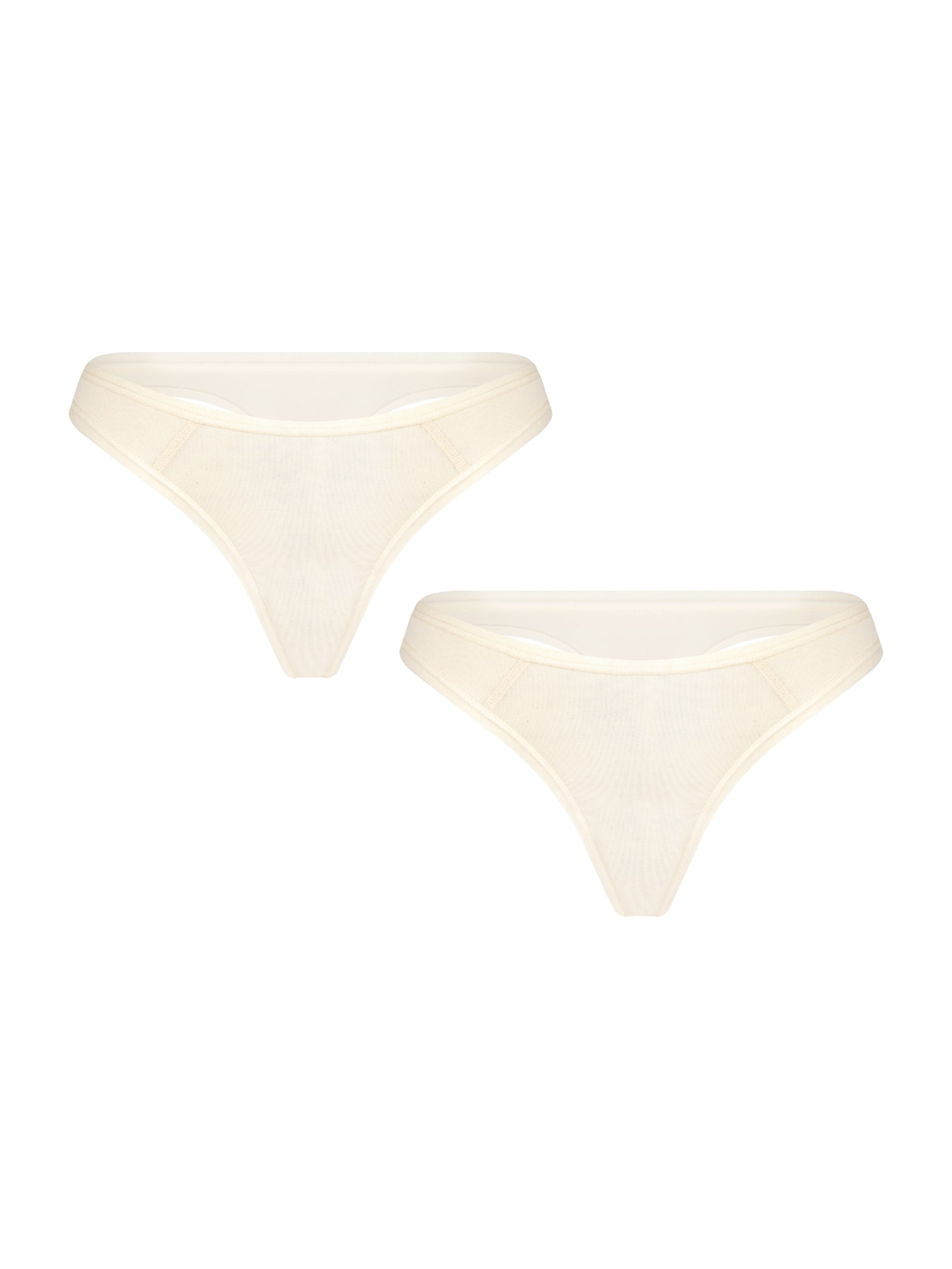 Albero Natur Thong '2er Pack-Damen Bio Baumwoll Tanga-Slip' in White: front