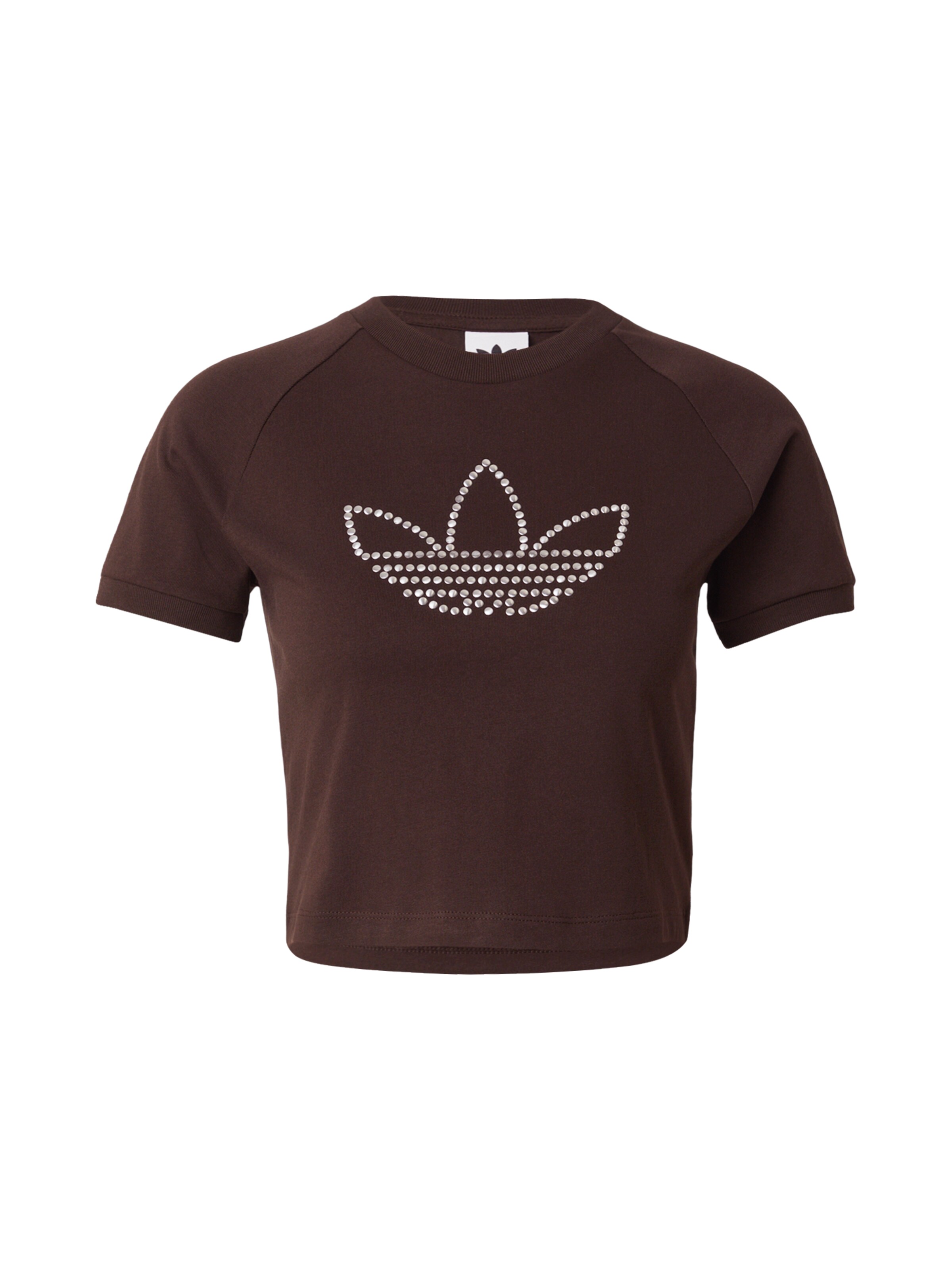 ADIDAS ORIGINALS T-Shirt 'STUDDED CALI' in XS in dunkelbraun, Produktansicht