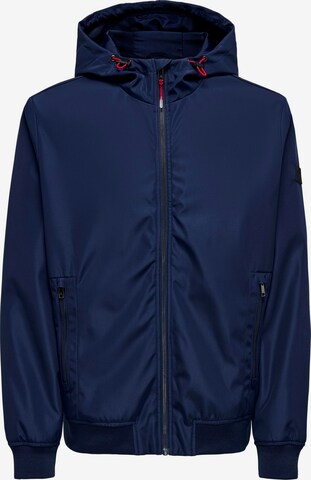 Only & Sons Between-Season Jacket 'MAZE' in Blue: front