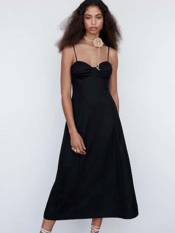 MANGO Лятна рокля 'Valentin' в черно: отпред