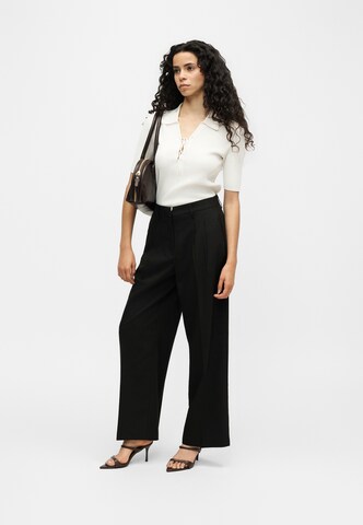 Vero Moda Petite Wide leg Bandplooibroek 'VMNILA' in Zwart