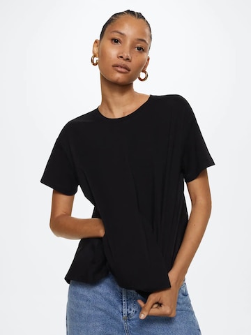 Tricou 'PANUELO' de la MANGO pe negru: față