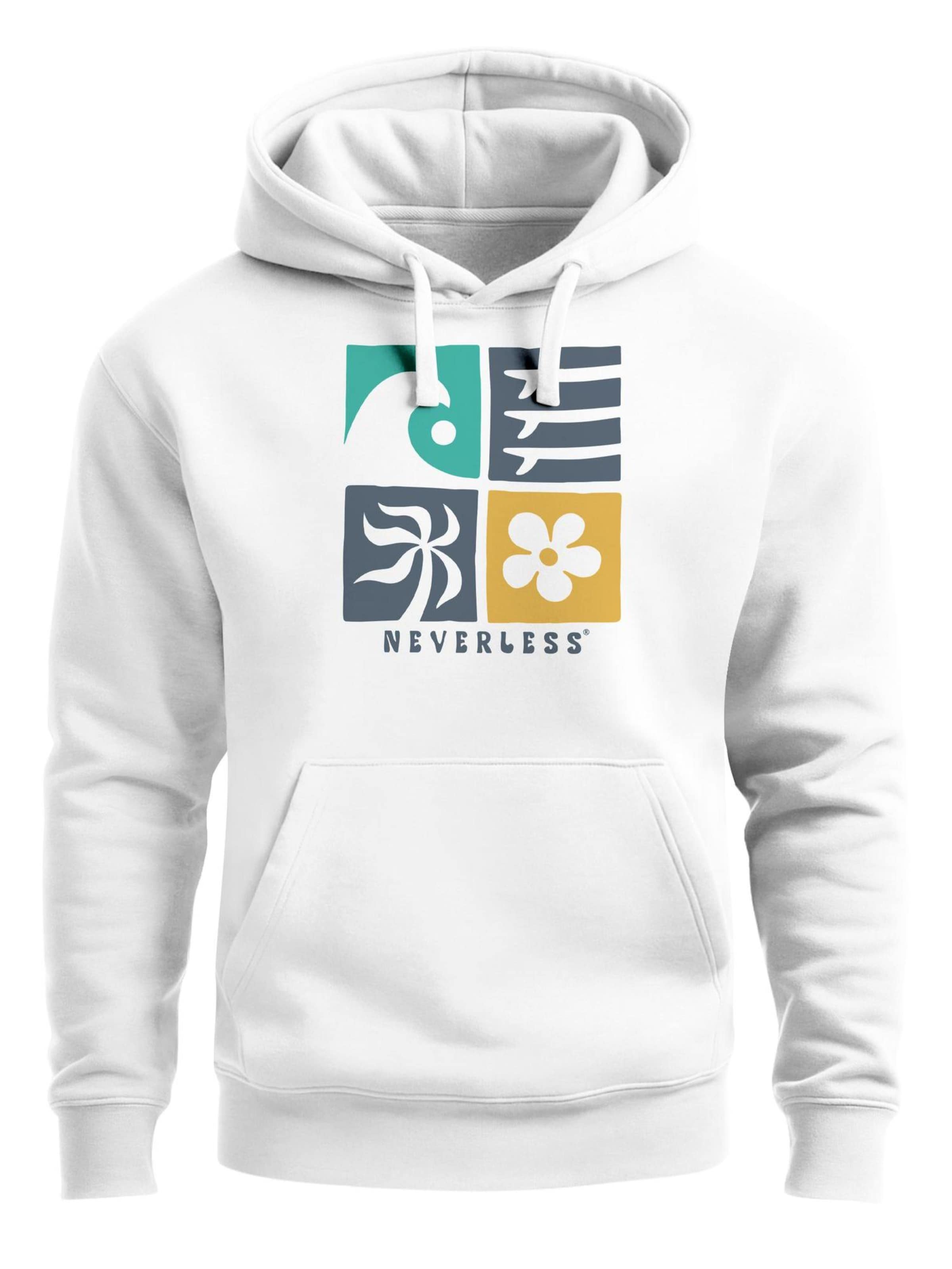 Neverless Sweatshirt 'California Surf' in White: front