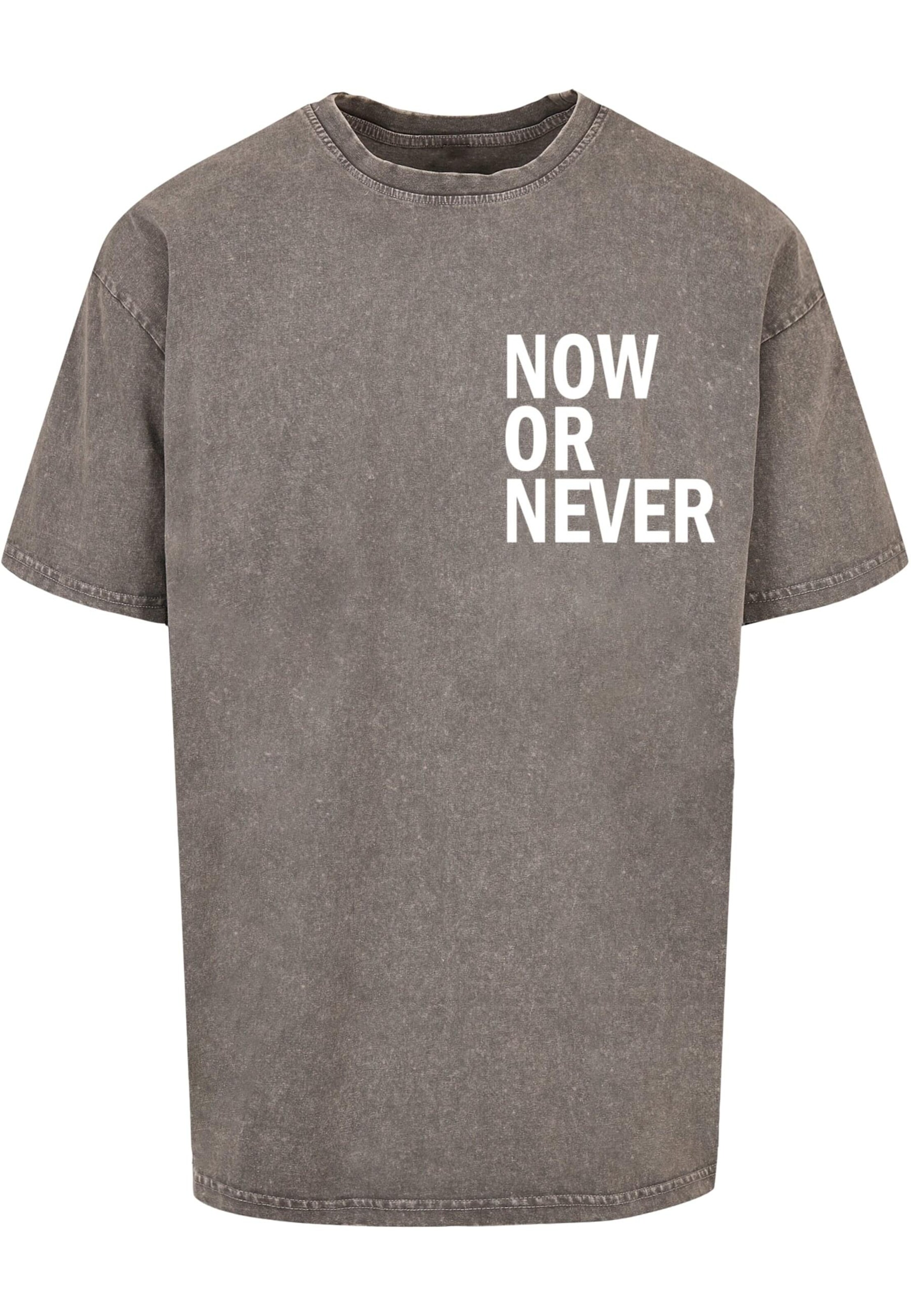 T-Shirt 'Now Or Never' Merchcode en gris : devant