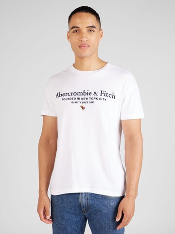 balts Abercrombie & Fitch T-Krekls: no priekšpuses