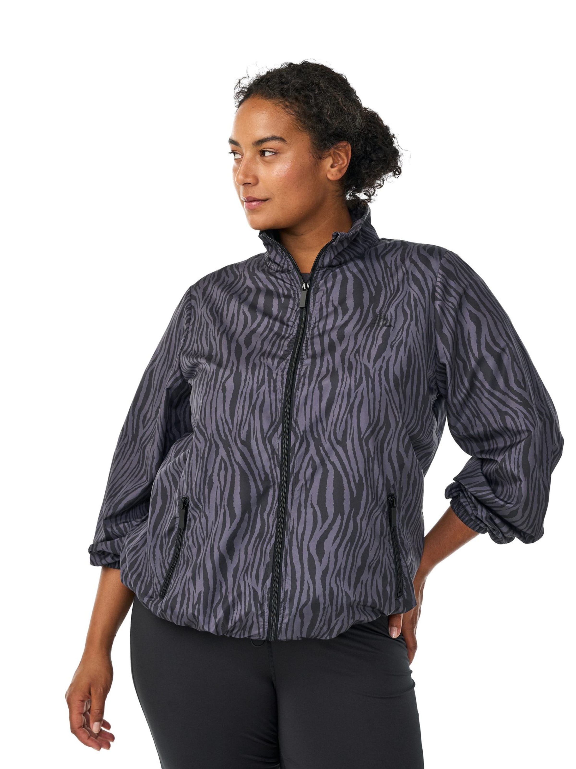 Active by Zizzi Спортивная куртка в Серый: спереди