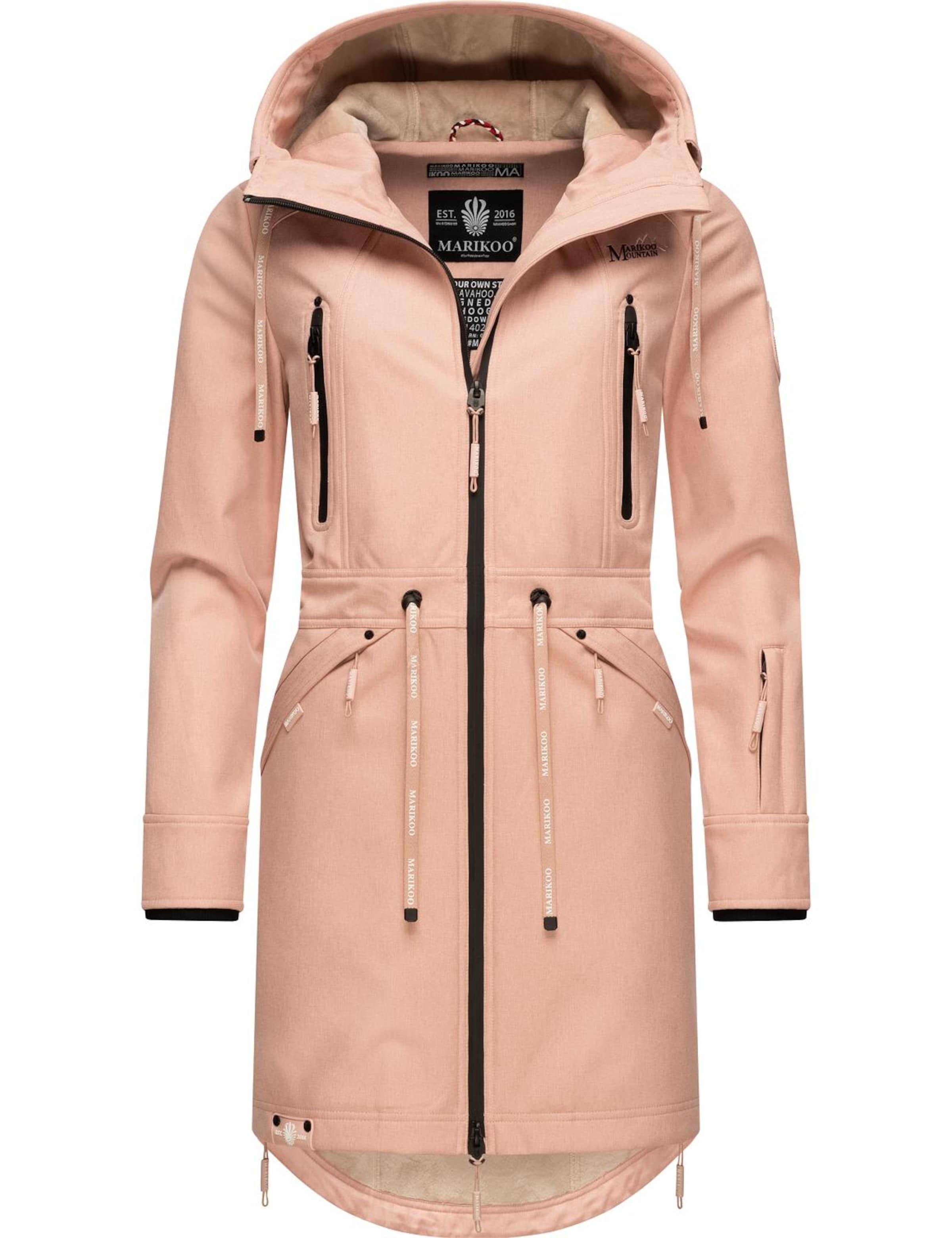 MARIKOO - Parka meia-estação em rosa: frente
