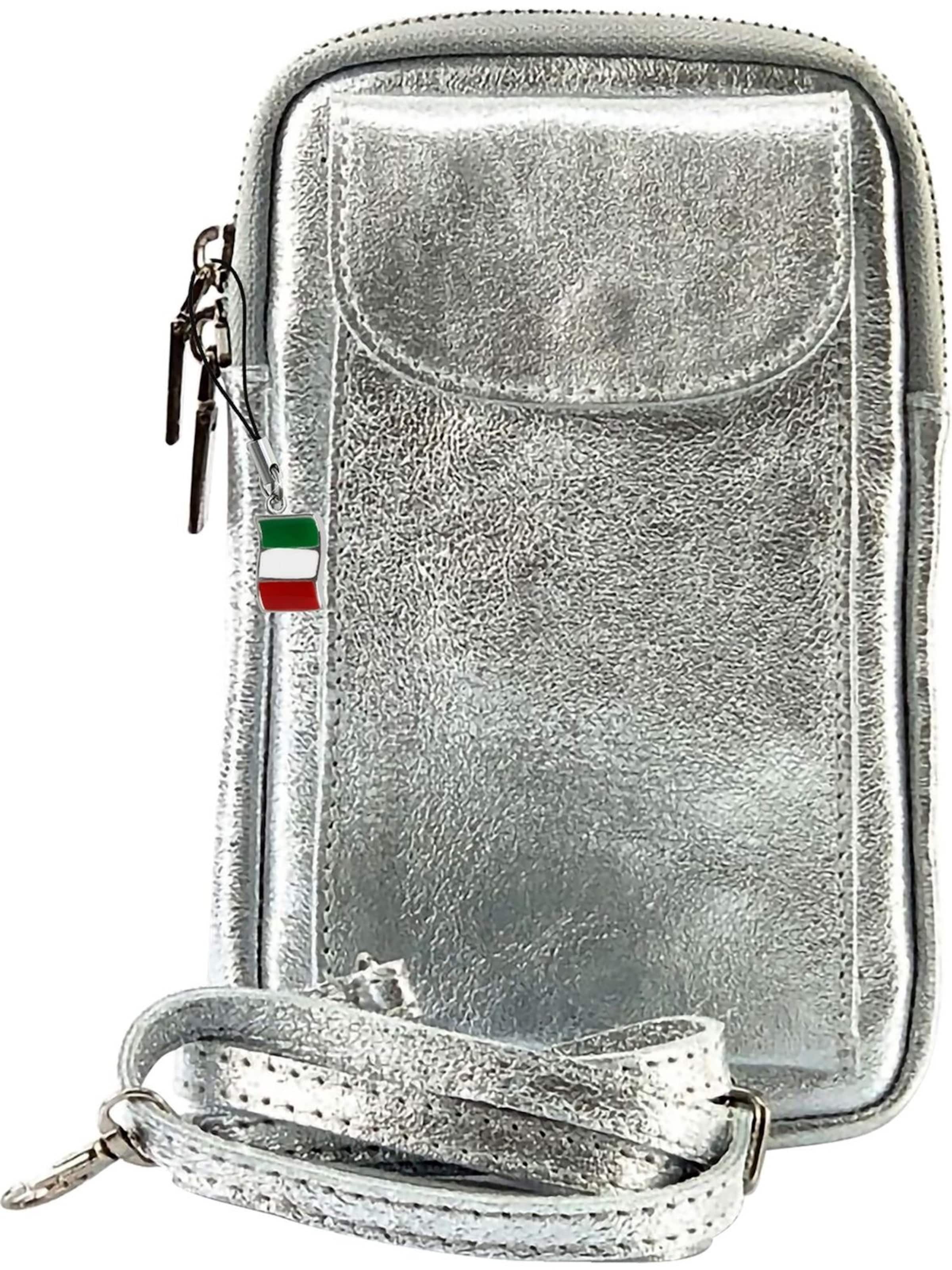 Sac bandoulière Florence en argent : devant