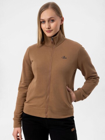 Cool Hill - Sudadera con cremallera en marrón: frente