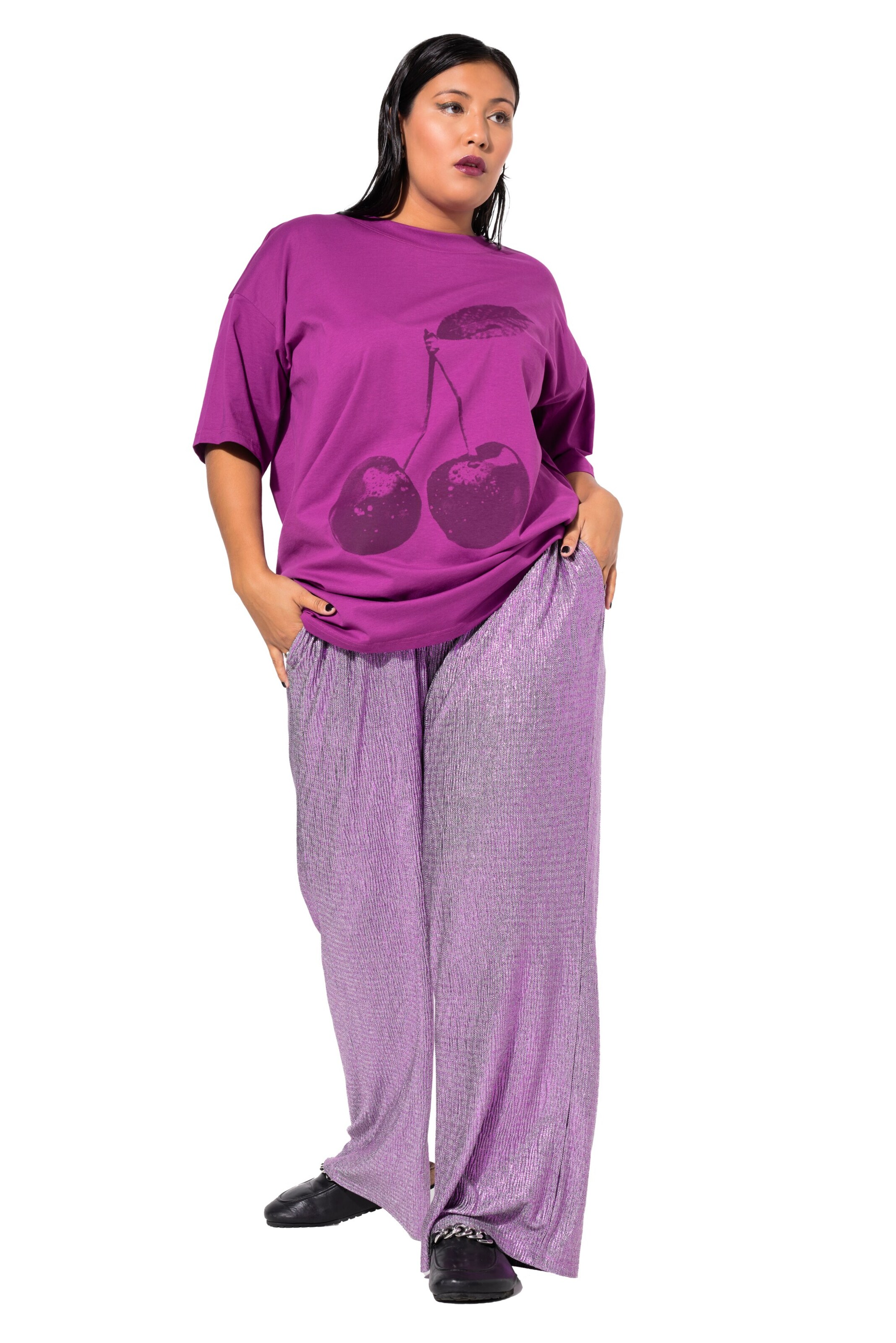 Studio Untold Wide leg Pants in Pink: front