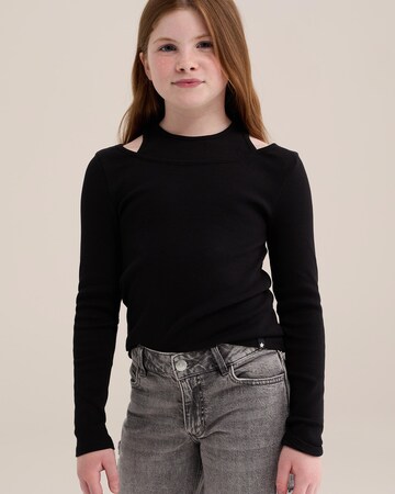 WE Fashion Shirt in Zwart: voorkant