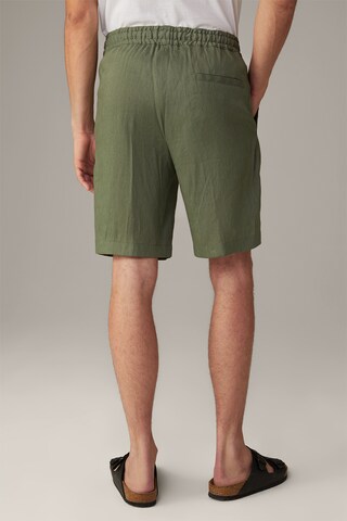 STRELLSON Regular Pleated Pants 'Kaji' in Green