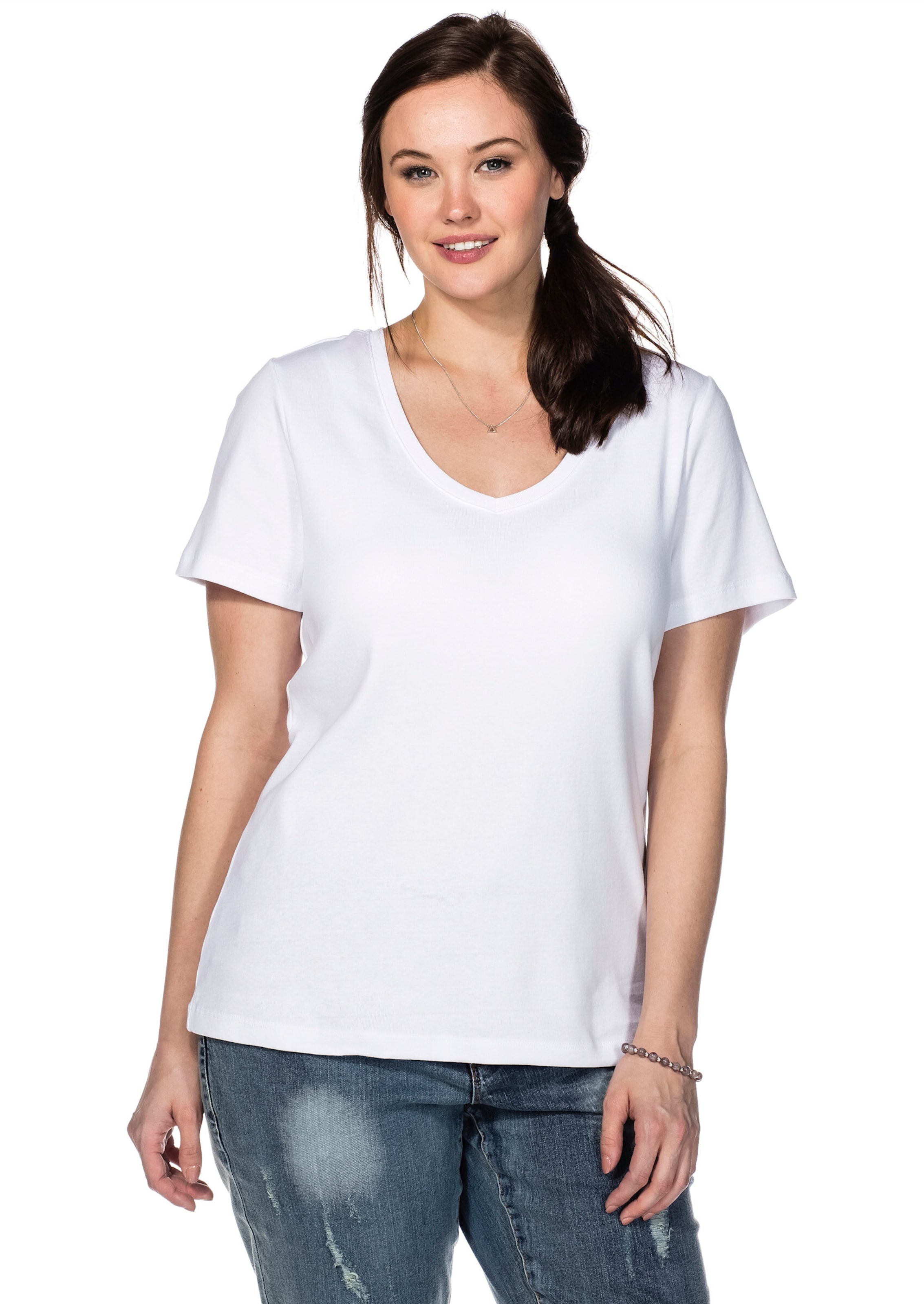 SHEEGO T-shirt i vit: framsida