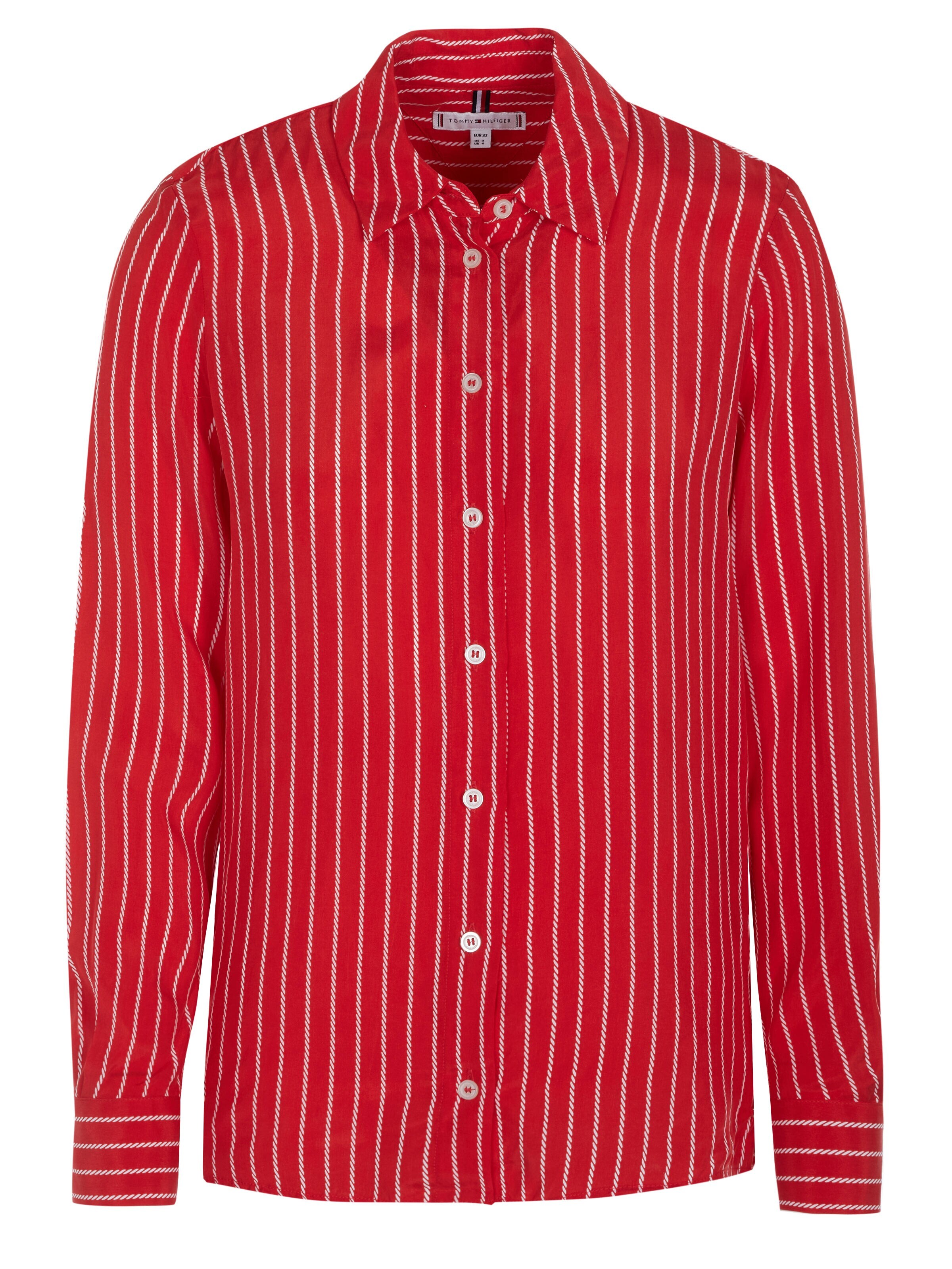 TOMMY HILFIGER Bluse 'Tommy Hilfiger CUPRO ROPE STP Bluse rot' i rød: forside