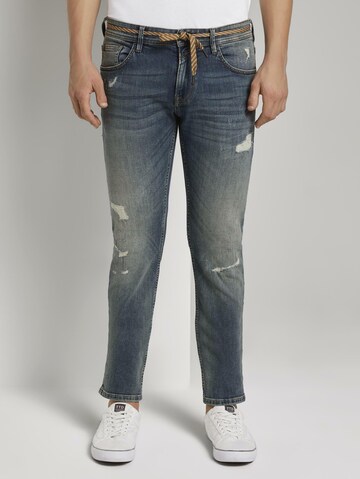 Coupe slim Jean 'Piers' TOM TAILOR DENIM en bleu : devant