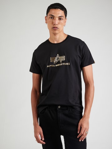 ALPHA INDUSTRIES Póló - fekete: elől