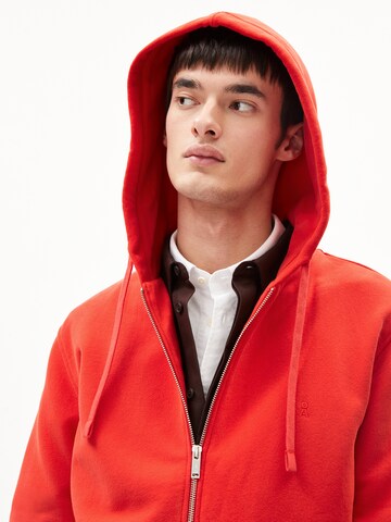 ARMEDANGELS Zip-Up Hoodie 'Saromian' in Red