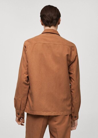 MANGO MAN Slim fit Between-Season Jacket 'Delave' in Brown