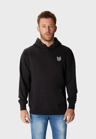 Oldskull Hoodie 'Asian Rebel Cat Kanji' in Schwarz