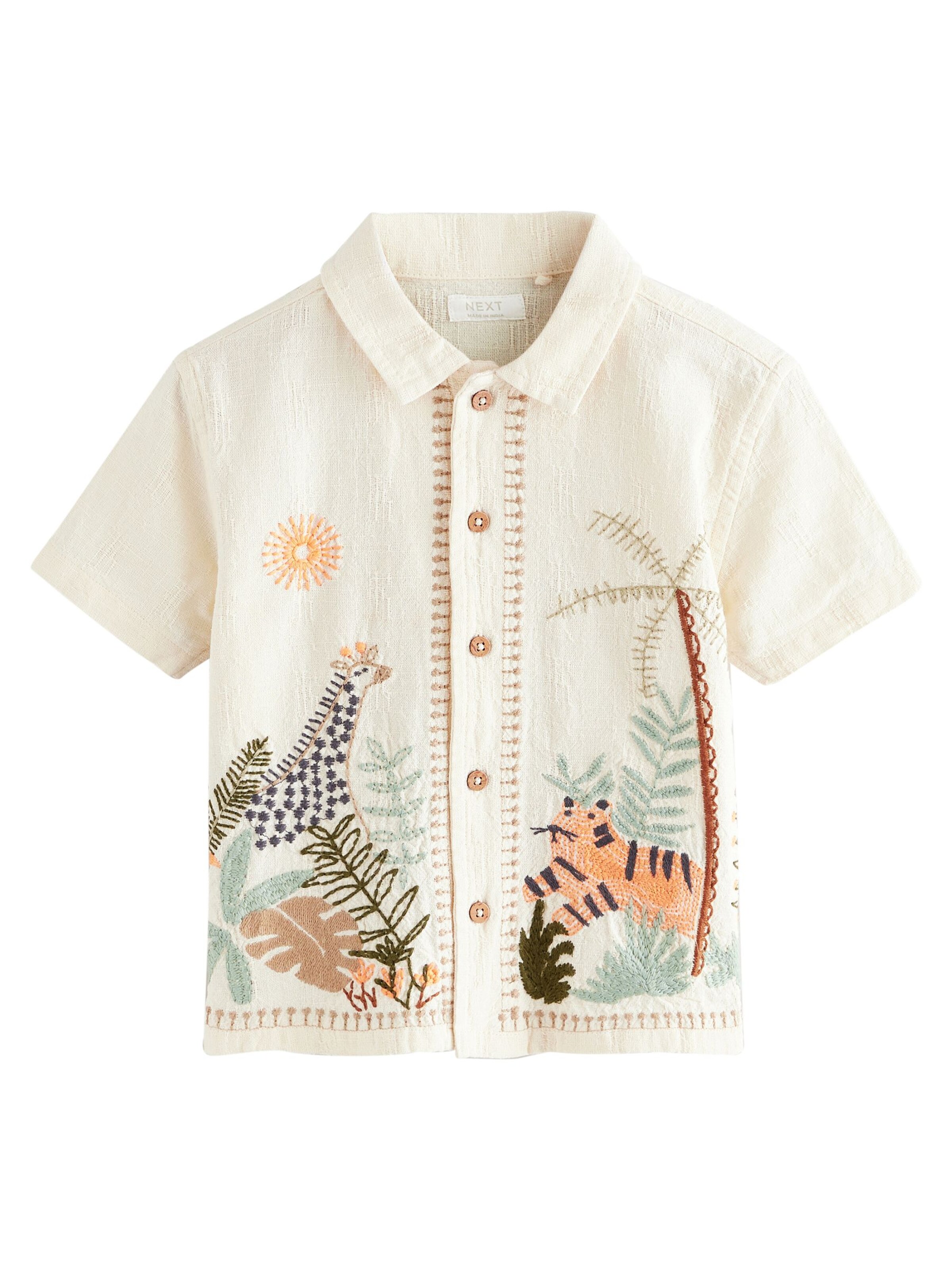 Next Regular fit Риза в бежово: отпред