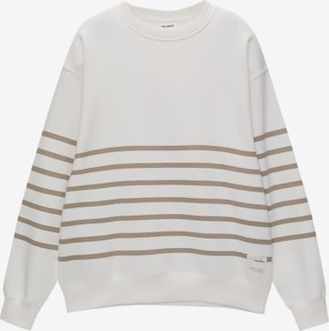 Pull&Bear Sweatshirt in Weiß: predná strana