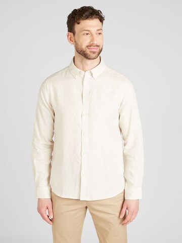 Coupe regular Chemise 'Kristian' Les Deux en beige : devant