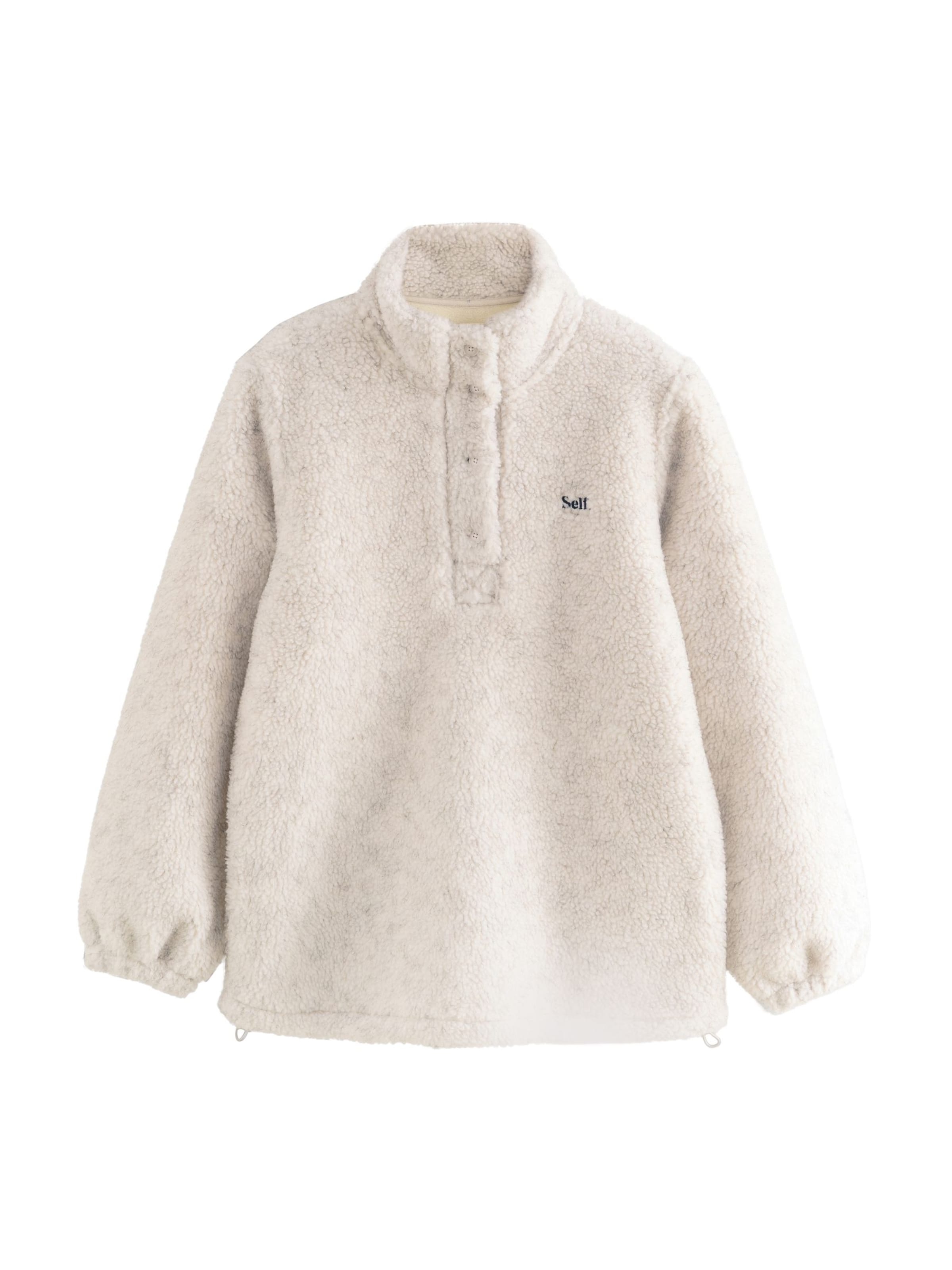 self. Fleece jacket in Beige: front