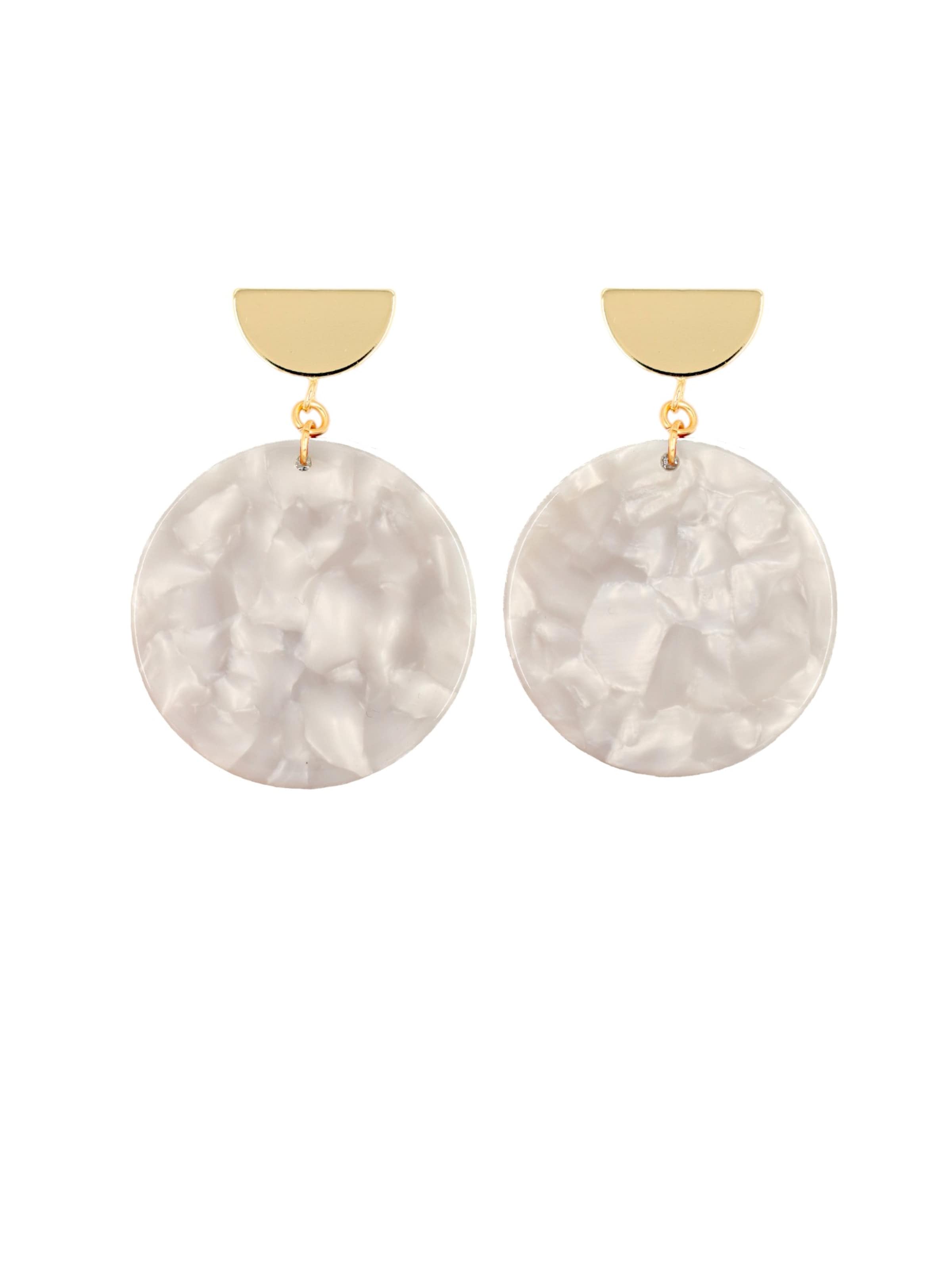 Fräulein Wunder Náušnice 'Amal' – bílá: přední strana