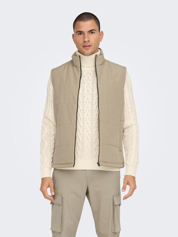 Only & Sons Vest 'Melvin' in Grey: front